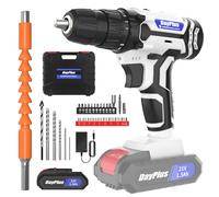 VickyHome 21V Cordless Power Drill Set, 2 Speed Electric Screwdriver Drill, 45NM Torque Battery Power Combi Drill, LED Work Light, Spirit Level, 3/8" Keyless Chuck, 26PCS Drill Bits, Carry Case