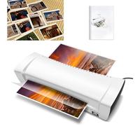 VickyHome A4 A5 A6 Laminator Machine, Hot and Cold Thermal Laminator, 280mm/min Speed, 230mm Inlet, ABS Paper Jam Prevention, 0.9KG, Black