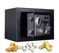 VickyHome Cash Box Safe Boxes for Home, 4.6L Small Security Safe Electronic Key Lock Box Electronic Lockable Hidden Safe for Storage Money Cash Jewelry, 23cmx17cmx17cm, Black