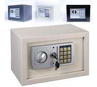 VickyHome Digital Safe Safe Box with Emergency Key, 8.5L Key Safe Floor Wall Mounted Combination Lock Box with Password for Home Office Hotel Business, 31cm x 20cm x20cm, White