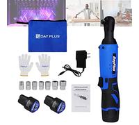 VickyHome Electric 3/8 Impact Gun Portable Impact Ratchet, Handheld Electric Socket Set Power Tool with 7 Sockets Set, 2X Large Capacity Batteries, Storage Carry Bag, Ergonomic Grips