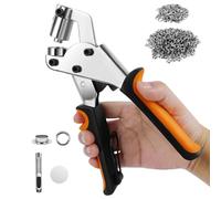 VickyHome Grommet Tool Kit with 500PCS Eyelets with Washers, Professional Magnetic Eyelet Punch Kit Eyelet Kit, 10mm Leathercraft Punching Tool for DIY Tarpaulin Ring Repair and Installation