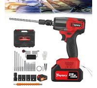 VickyHome Red Impact Wrenches Brushless Impact Gun, Cordless Impact Wrench 1/2 Inch 550Nm High Torque with 0-2500rpm Stepless Variable Speed for Car Wheel Nut Remove, 6000mAh Battery, Fast Charger