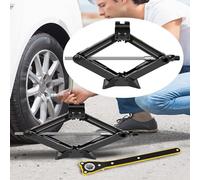 VickyHome Scissor Jack, Rustproof Automotive Car Lift Stabilizer Extend From 105mm to 385mm, 360° Activity Head, Labor-Saving Design Ratchet Wrench