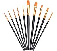 Vicloon 10Pcs Paint Brushes, Professional Painting Brushes Set Nylon Hair Artist Paint Brushes for Acrylic Oil Watercolor Gouache Face Painting
