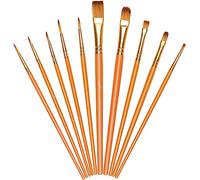 Vicloon 10Pcs Paint Brushes, Professional Painting Brushes Set Nylon Hair Artist Paint Brushes for Acrylic Oil Watercolor Gouache Face Painting
