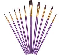 Vicloon 10Pcs Paint Brushes, Professional Painting Brushes Set Nylon Hair Artist Paint Brushes for Acrylic Oil Watercolor Gouache Face Painting