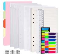 Vicloon 115pcs A5 Loose Sheets Set, 6 Holes Blank Paper Refills, Lined Paper Refill for A5 Bullet Notebook Refillable Journal Diary