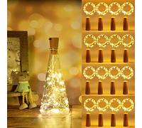 Vicloon 12 Pack Bottle Lights, String Lights Wine with Cork, 2M 20 LEDs Copper Wire Battery Operated Warm White Lights DIY Decoration for Parties, Wedding, Outdoor(Battery Box Upgrade Design)