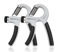 Vicloon 2Pcs Adjustable Hand Grip Exerciser, 10-50 kg Forearm Strengthener, Adjustable Resistance with Stainless Steel Springs Hand Squeeze Finger Force Strengthener and Grip, Grey