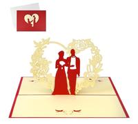 Vicloon 3D Pop Up Card, Romantic Lovers Card, Anniversary Card Valentine's Day Card Wedding Card Birthday Card with Envelope of Love and Romantic Lovers Patterns for Festival Gift