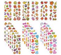 Vicloon 3D Stickers, 330+ Puffy Stickers 24 Variety Sheets for Party Rewarding Gifts Scrapbooking Including Fruits, Heart and More