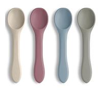 Vicloon 4 Pcs Baby Spoons, Silicone Baby Feeding Training Spoon Self-Feeding Weaning Spoons, Training Feeding for Kids Toddlers Children and Infants