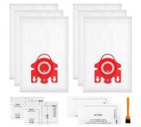 Vicloon 6 Pack GN Vacuum Hoover Bag for Miele, Dust Bags Fits for Complete C2 C3 Classic C1 Compact C1 C2 S227 S400i-S456i S240 S600-S658 S280 S2000-S2999 S400 S5000-S5999(Red)