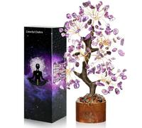 Vicloon 7 Chakra Crystal Tree, Crystal Tree of Life for Women & men, Good Luck Birthday Gifts for Her, Positive Energy New Home House Warming Gift, Spiritual Gifts (Purple)
