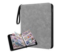 Vicloon 9 Pocket Trading Card Binder, Card Collection Binder with Zipper, 50 Removable Sleeves Fits 900 Cards, Sports Card Book Card Folder Card Holder Fit for Games, Sports, TCG, MTG (Grey)