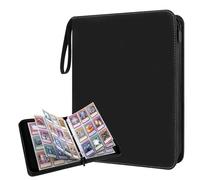 Vicloon 9 Pocket Trading Card Binder, Card Collection Binder with Zipper, 50 Removable Sleeves Fits 900 Cards, Sports Card Book Card Folder Card Holder Fit for Games, Sports, TCG, MTG (Black)
