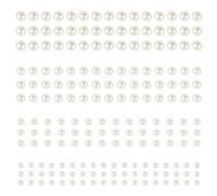 Vicloon 990 Pcs Self Adhesive Pearl Stickers, 6 Sheets White Self-Adhesive Back Pearl Sticker Sheets for DIY Crafts Jewels Clothes Makeup Festival Carnival Decro (3mm/4mm/5mm/6mm)