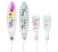 Vicloon Ally-Pocket Tape Pen, 4pcs DIY Cute Animals Press Type Decorative Pen, DIY Lace Decoration Tape Pen Cute Scrapbooking Diary Decorative Correction Tapes (Panda/Dog/Cloud/Strawberry)