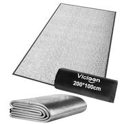 Vicloon Aluminium Foil Camping Mat, 200 x 100cm Aluminium Camping Mat, Foldable Double-sided Tent mat, Portable Waterproof with Carry Bag, Reflective Tent Pad Lightweight for camping Hiking Picnic