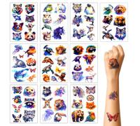 Vicloon Animals Temporary Tattoos, 10 Sheets Watercolor Temporary Tattoos, Animals Tattoo Stickers for Kids, Waterproof Fake Tattoo for Girls Boys Birthday Gift Party Bag Filler