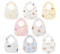 Vicloon Baby Bandana Bibs, 8 Pcs Teething Dribble Bibs with Snaps - Soft and Absorbent for Newborn and Toddlers Aged 0-36 Months