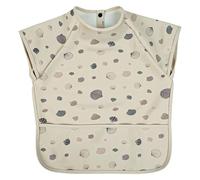 Vicloon Baby Bibs with Short Sleeves, Waterproof and Easy Wipe Clean Feeding Bibs, Soft and Skin-Friendly Material, Baby Weaning Bib for 6-12 Months (Shell)