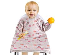 Vicloon Baby Bibs with Sleeves, Baby & Toddler Weaning Bib Coverall Attaches to Highchair & Table, Waterproof Long Sleeve Bib Unisex Feeding Bibs Apron for Infant Toddler