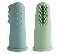 Vicloon Baby Silicone Finger Toothbrush, 2 Pcs Finger Toothbrush Oral Cleaner Kit, Soft Baby Infant Gums Massager Brush for Teething Relief and Oral Cleaning Care, Babies Toothbrushe for 6-18 Months