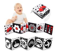 Vicloon Baby Soft Books, Black and White Baby Bath Cloth Book, High Contrast Soft Cloth Book for Early Learning, Touch and Feel Crinkle Cloth Books for Babies Infants Toddlers First Book
