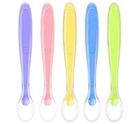 Vicloon Baby Spoons, 5 Pcs Silicone Spoon Baby Soft Spoons Self Feeding Training Spoon for Toddlers Children Baby Feeding and weaning