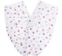 Vicloon Baby Swaddle Wraps, 2 pcs Baby Swaddle Blanket 0-3 Months, 100% Breathable Organic Cotton Fabric, New Born Swaddle Wrap For Boy and Girl (Pink-Red)