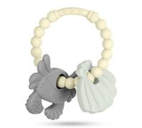 Vicloon Baby Teething Toy - Silicone Crab Teether, Easy to Hold and Clean, Boys and Girls Silicone Chews (Beige)