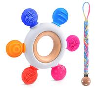 Vicloon Baby Teething Toys, Sensory chew Toys for Baby, BPA Free Silicone Teether Chew Toy, Easy to Hold and Clean Up, Rudder Teething Toy Silicone chewlery for Boys&Girls Multicoloured