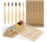 Vicloon Bamboo Toothbrushes for Adults Kids, Family 12 Pack Eco Friendly Natural Wooden Toothbrush, Organic Biodegradable Handle BPA Free Tooth Brushes with Soft Bristles, 6 Adults 6 Kids