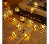 Vicloon Bee Fairy Lights, 2M 20LED Bee Lights Decor, Cute Battery Operated Bees String Fairy Light for Children's Room, Garden, Wedding, Party, Birthday, Christmas, Outdoor and Indoor, Warm White