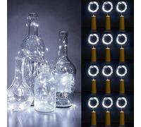 Vicloon Bottle Lights, 12 Pack String Lights Wine Light with Cork, 2M 20 LEDs Copper Wire Battery Operated Cool White Light DIY Decoration for Parties, Wedding, Outdoor