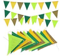 Vicloon Bunting Banner, 36PCS Reusable Outdoor Waterproof Bunting, 12M Vintage Burlap Buntings Banner, Rustic Linen Garlands for Wedding Birthday Party Home Festival Decoration Boho Camping Rustic