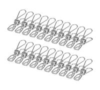 Vicloon Clothes Pegs Chip Clips, 100 Pcs Stainless Steel Clip Pin, 6CM Strong-Grip Metal Laundry Clips for Washing Line, Clothes Sock Hanger, Kitchen, Office