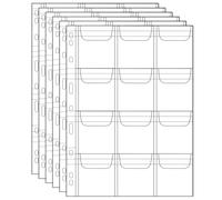 Vicloon Coin Pocket Pages, 6 Sheets Coin Collecting Sleeves, 12 Pockets/Sheet, Standard 9-Hole Coin Storage Insert Pages, 62mm*62mm Pocket Size, Coin Collection Refill Sheets for Binder