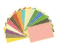 Vicloon Coloured Dot Stickers - 4160 Pcs Round Dot Labels, 8mm Coding Stickers, 16 Colors, 16 Sheets