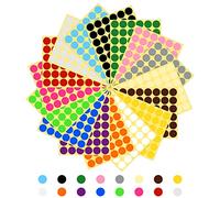 Vicloon Coloured Dot Stickers, 768Pcs Round Dot Labels, 25mm Coding Stickers, 16 Colors, 16 Sheets