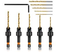 Vicloon Countersink Drill Bit Set, 12 PCS Counter Sink Drill Bits for #4、#6、#8、#10、#12 Screws, Adjustable Bit Holder for Drilling Holes in Wood, Composite Panels, and Plastics