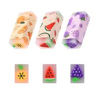 Vicloon Cute Fruit Erasers, 3Pcs Plastic Pencil Eraser Rubbers Long Lasting Erasers for Kids Pencil Erasers Pack for School, Office, Drawing, Party Favors