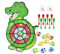 Vicloon Dinosaur Dart Board, Kids Dartboards with 12 Sticky Balls, 8 Self-adhesive Darts Foldable Kdis Dart Board Game Set Kids Birthday Indoor & Outdoor Party Games Toys Gifts (Dinosaur)