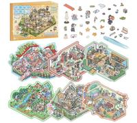 Vicloon DIY 3D House Stickers Scene Kit, 6 Sets 3D Miniature Scene Sticker for Adults Kids, Sticker Therapy, Stress Relief Creative Scene Stickers Book with Tweezers, Gift for Adults Kids Teens