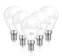 Vicloon E14 Golf Ball Light Bulbs,5Pcs 6W G45 E14 Screw LED Bulb,Cold White | 600 Lumen,6500K,Mini Globe E14 Golf Ball Bulb,Small Screw Light Bulb,Non-dimmable,Long Life,No Flicker for Lamp,Home Lighting
