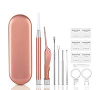 Vicloon Ear Wax Removal Kit, 15 Pcs Ear Pick Earwax Removal Tool Ear Cleaning Tool, Stainless Steel Ear Pick Ear Cleaning Tool Set, Reusable Ear Wax Removal Set for Children & Adults (Pink)