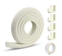 Vicloon Edge Protectors, 2 M Foam Safety Strip and 4 Corner Cushion Protector Set, Edge Corner Guards for Baby - Milky White