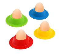 Vicloon Egg Holder Set, 4PCS Silicone Egg Cups Set Egg Cups Stand for Kitchen Boiled Eggs Breakfast